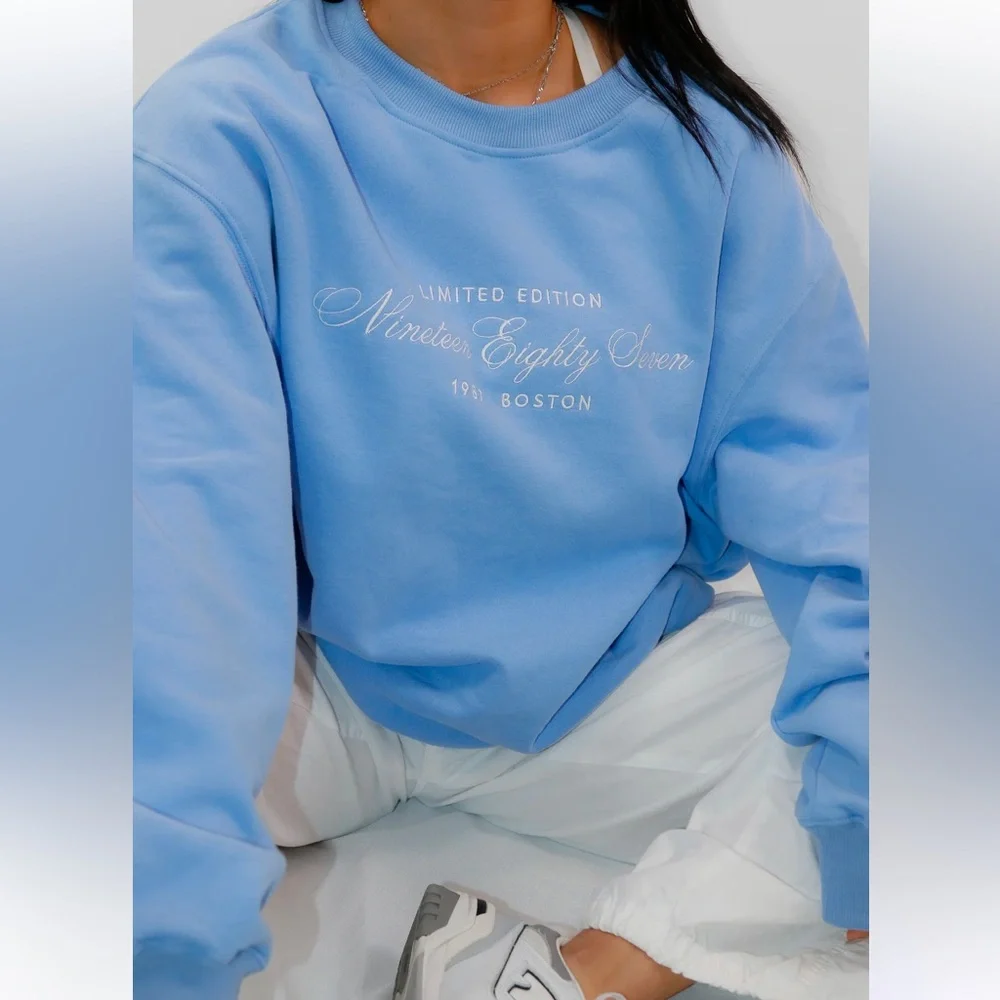 NWOT 1987 the label OLD MONEY CREW IN "HYDRANGEA" crewneck sweatshirt top - Picture 6 of 7